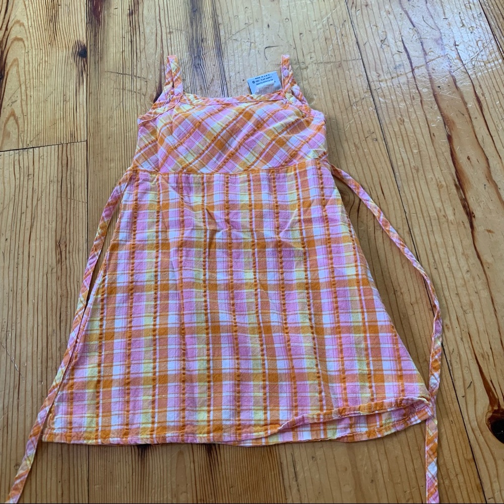 Flap Happy Orange Sleeveless Plaid Dress Size 18M